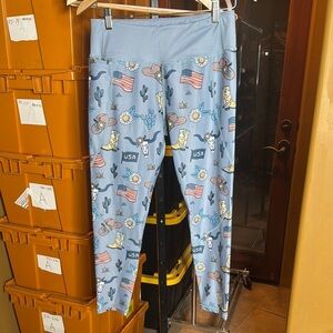 Rainbows & Sprinkles Activewear Blue Side Pocket Leggings Size Medium 10-12